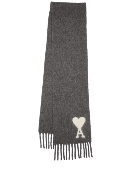 AMI Paris: ADC oversize alpaca blend scarf - Dark Grey - women_0 | Luisa Via Roma