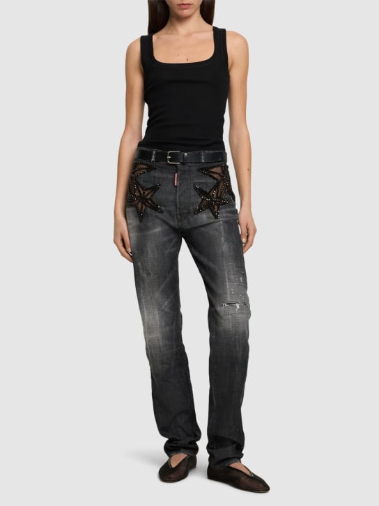 Dsquared2: Verzierte Jeans „642“ - Schwarz - women_1 | Luisa Via Roma