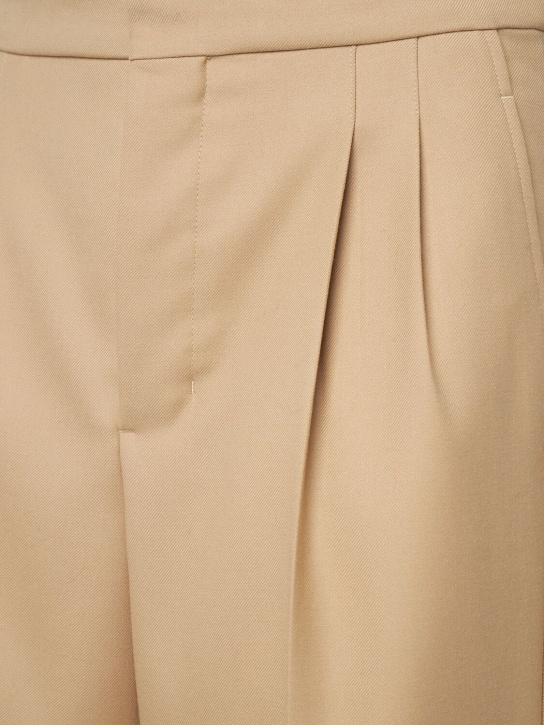 AMI Paris: Oversized wool gabardine pants - Sand - men_4 | Luisa Via Roma