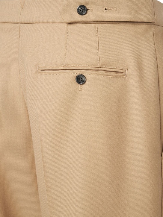 AMI Paris: Oversized wool gabardine pants - Sand - men_5 | Luisa Via Roma