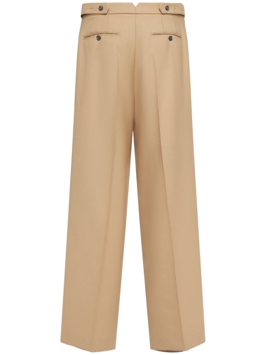 AMI Paris: Oversized wool gabardine pants - Sand - men_3 | Luisa Via Roma