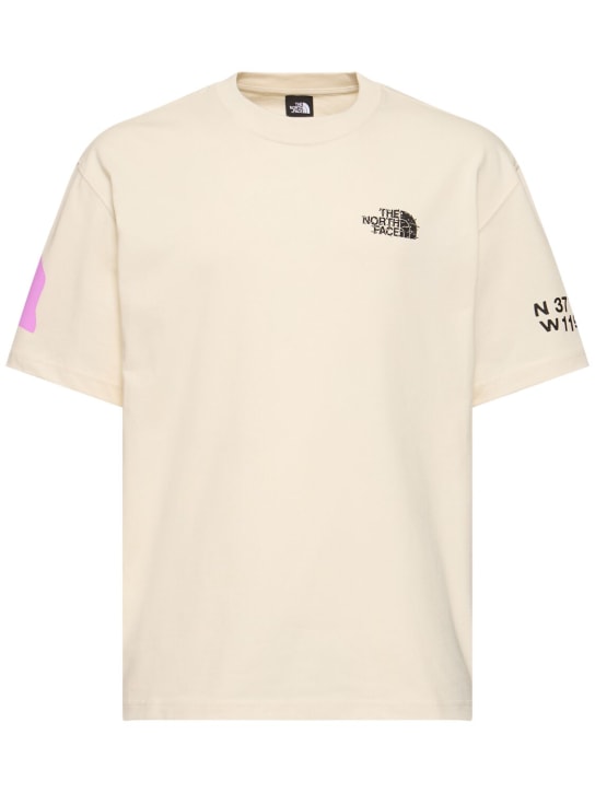 The North Face: Camiseta de algodón con logo - White Dune - men_0 | Luisa Via Roma