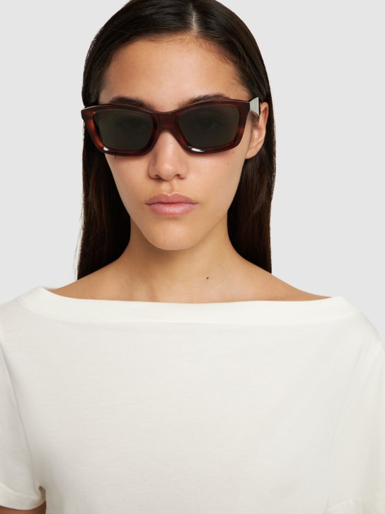 Toteme: The Classic squared acetate sunglasses - Havana/Green - women_1 | Luisa Via Roma