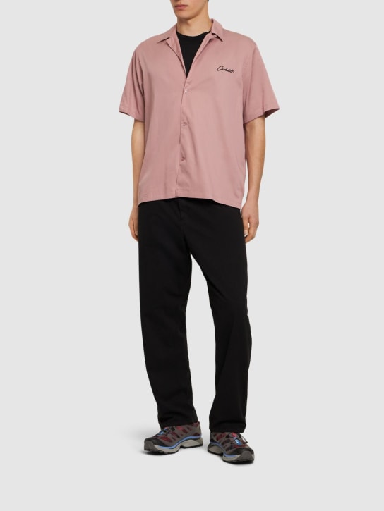 Carhartt WIP: Delray混棉短袖衬衫 - 粉色 - men_1 | Luisa Via Roma