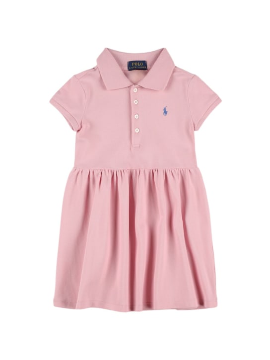 Polo Ralph Lauren: Cotton blend piquet polo dress - Pembe - kids-girls_0 | Luisa Via Roma
