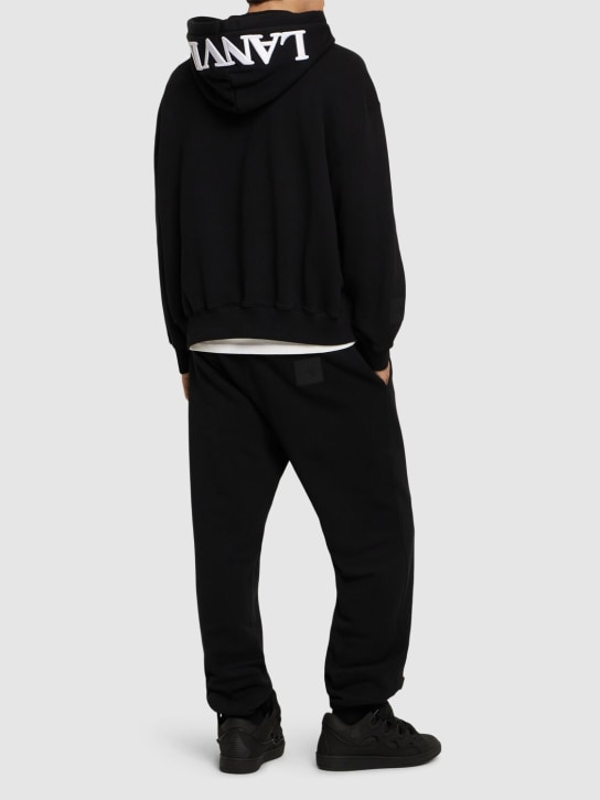 Lanvin: Curb sweatshirt hoodie - Black - men_1 | Luisa Via Roma