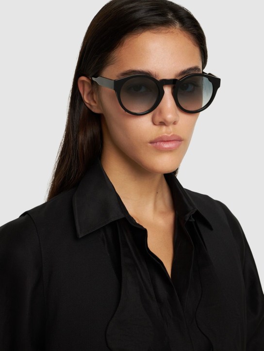 Chloé: Xena round bio-acetate sunglasses - Siyah/Mavi - women_1 | Luisa Via Roma