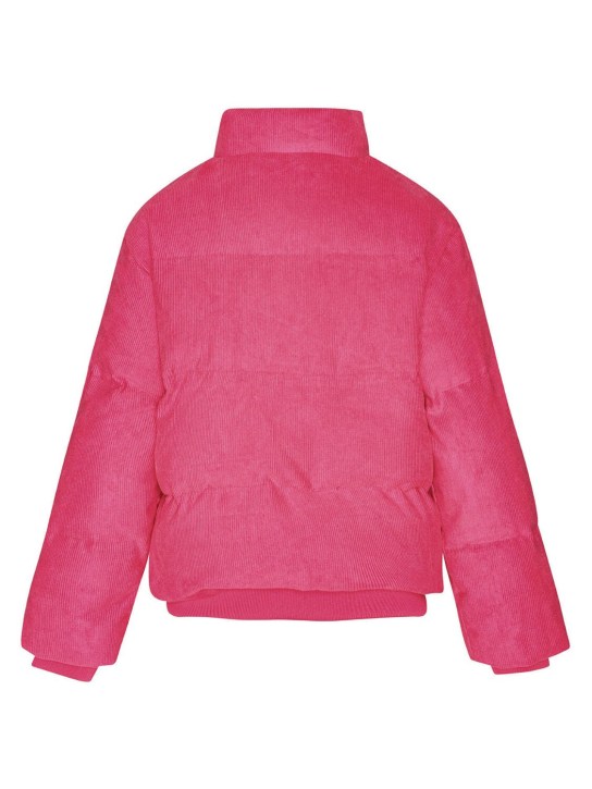 Molo: Cotton corduroy puffer jacket - Fuchsia - kids-girls_1 | Luisa Via Roma