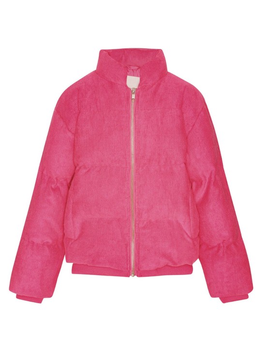 Molo: Cotton corduroy puffer jacket - Fuchsia - kids-girls_0 | Luisa Via Roma