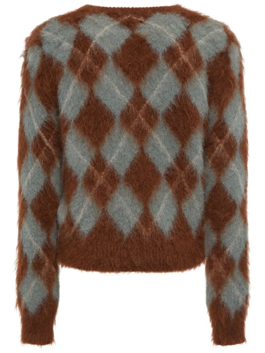AMI Paris: Argyle mohair blend knit sweater - men_3 | Luisa Via Roma
