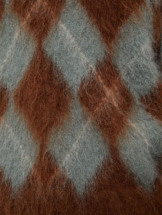 AMI Paris: Argyle mohair blend knit sweater - men_4 | Luisa Via Roma