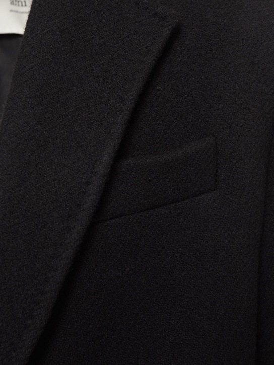 AMI Paris: Single breasted wool coat - men_2 | Luisa Via Roma