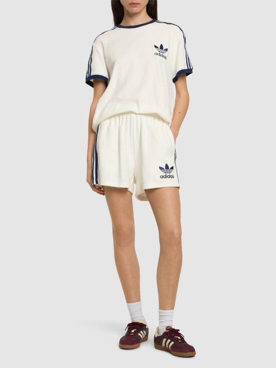 adidas Originals: Terry shorts - White - women_1 | Luisa Via Roma