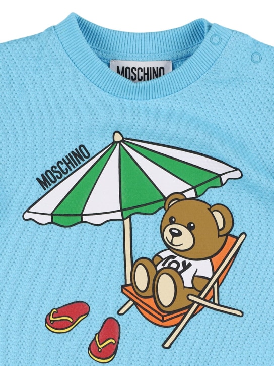 Moschino: Cotton jersey romper - Açık Mavi - kids-boys_1 | Luisa Via Roma