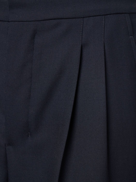 AMI Paris: Oversized wool gabardine pants - Navy - men_4 | Luisa Via Roma