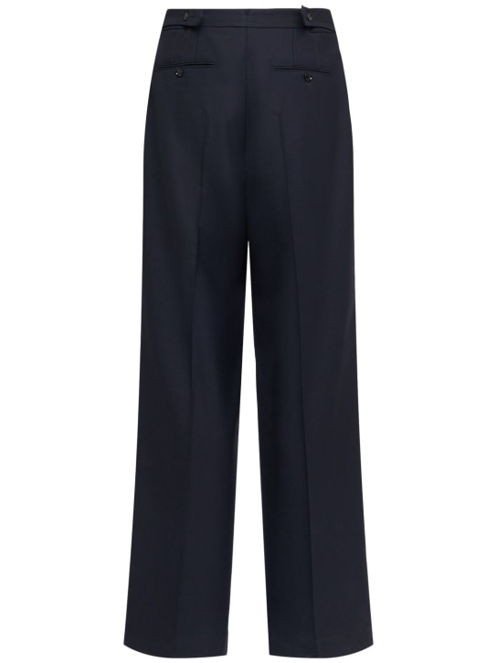 AMI Paris: Oversized wool gabardine pants - Navy - men_3 | Luisa Via Roma
