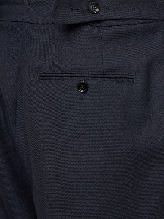 AMI Paris: Oversized wool gabardine pants - Navy - men_5 | Luisa Via Roma