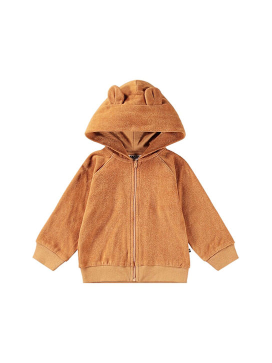 Molo: Organic cotton hoodie - Brown - kids-girls_0 | Luisa Via Roma