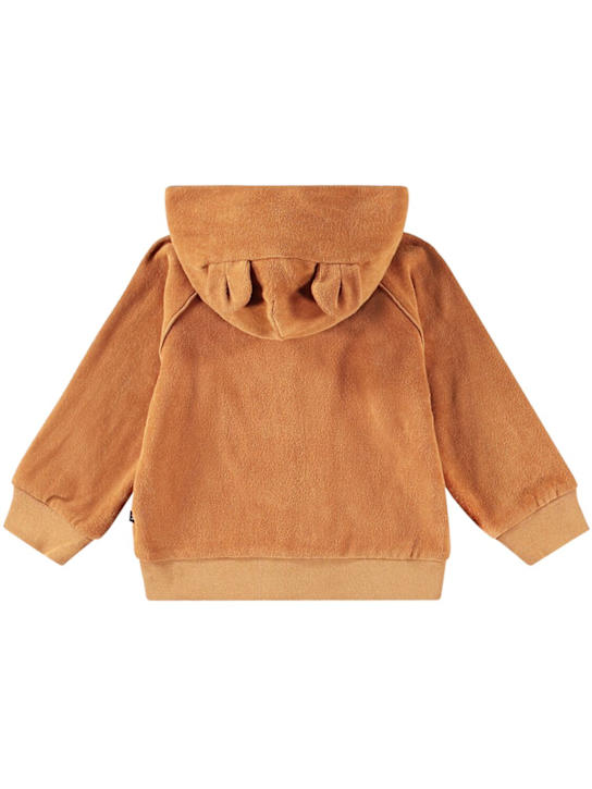 Molo: Organic cotton hoodie - Brown - kids-girls_1 | Luisa Via Roma