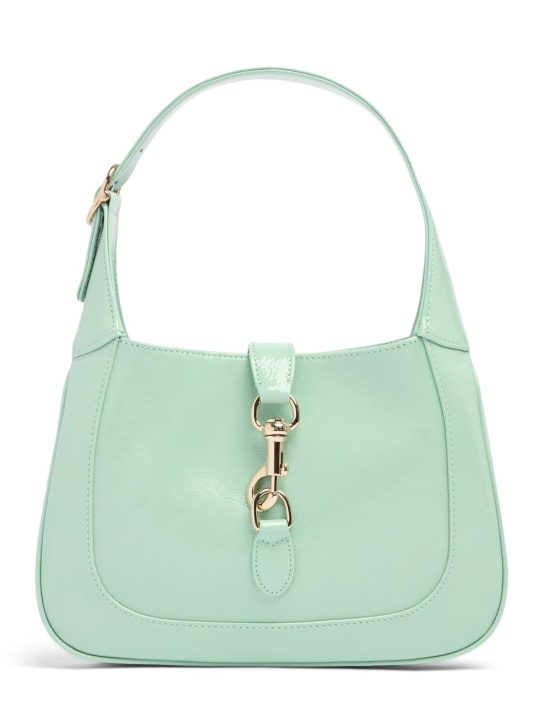 Gucci: Small Jackie leather shoulder bag - Açık yeşil - women_0 | Luisa Via Roma