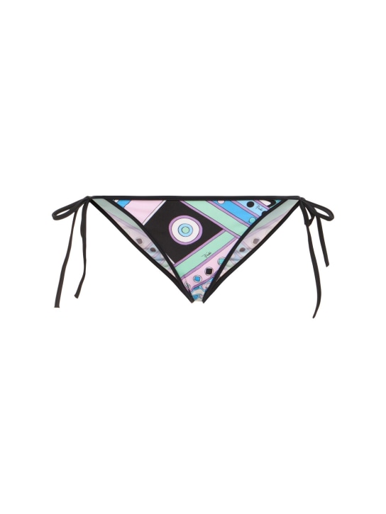 Pucci: Slip bikini a triangolo - Blu/Bianco - women_0 | Luisa Via Roma
