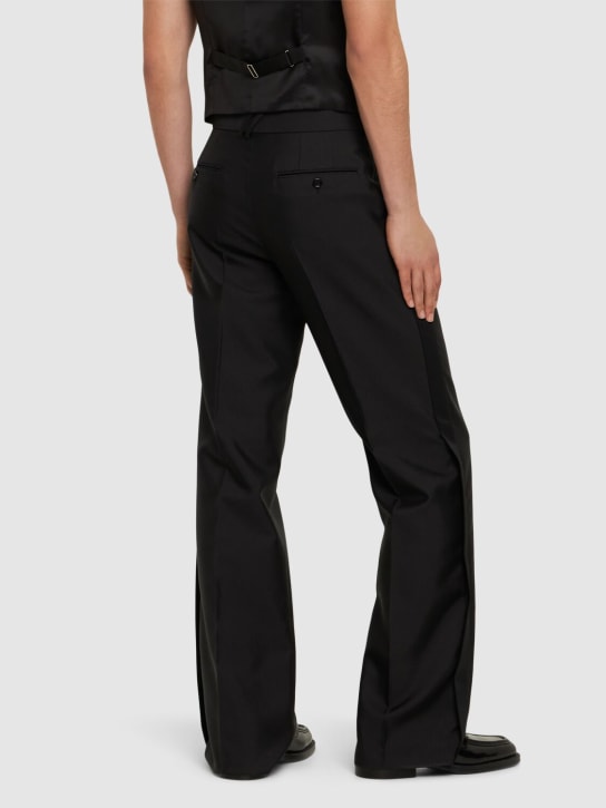 Burberry: Tuxedo wool & silk pants - Black - men_2 | Luisa Via Roma