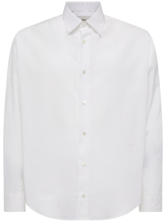 AMI Paris: Boxy cotton shirt - men_0 | Luisa Via Roma