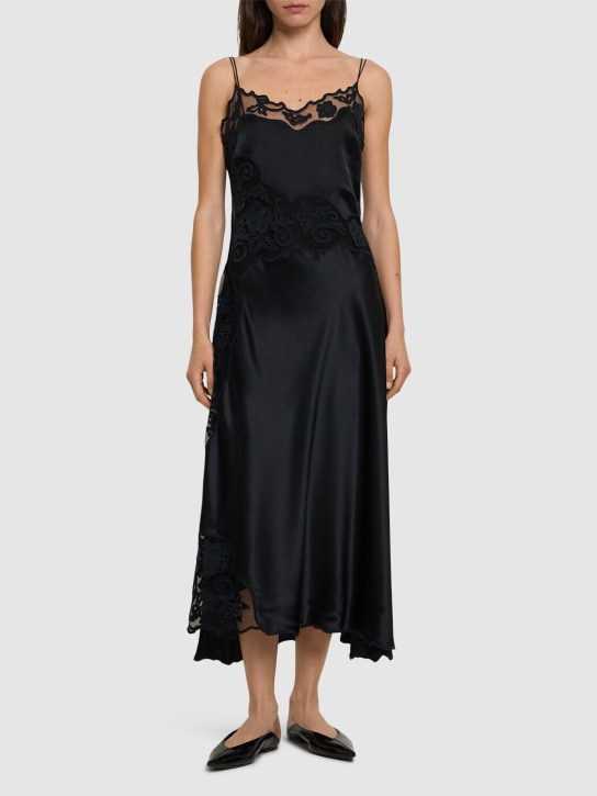 Ulla Johnson: Lucienne silk long dress - Black - women_1 | Luisa Via Roma