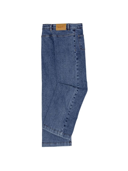 Molo: Cotton stretch denim pants - Blue - kids-girls_1 | Luisa Via Roma