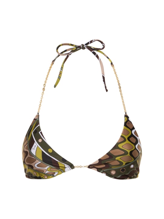 Pucci: Triangle bikini top - Green/Multi - women_0 | Luisa Via Roma