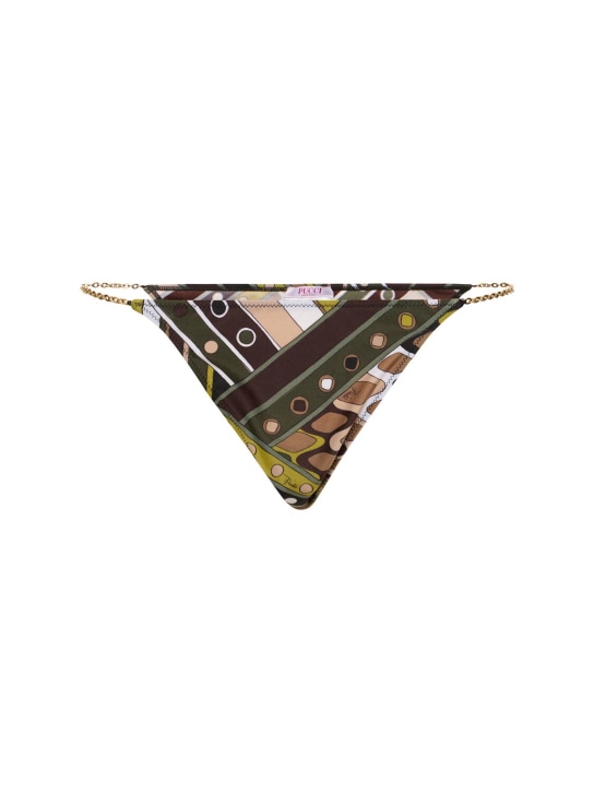 Pucci: Slip bikini in Lycra stampata - Verde/Multi - women_0 | Luisa Via Roma