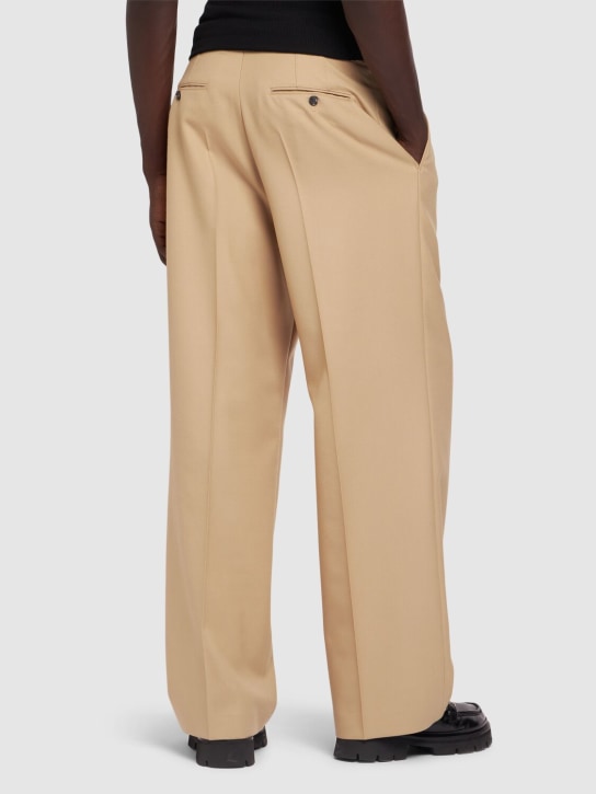 AMI Paris: Oversized wool gabardine pants - Sand - men_2 | Luisa Via Roma