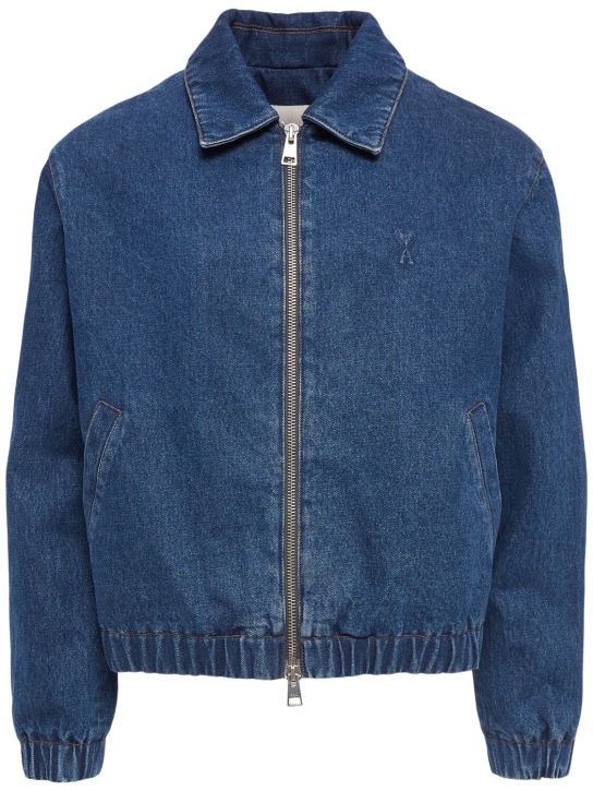 AMI Paris: ADC denim zipped jacket - Blue - men_0 | Luisa Via Roma