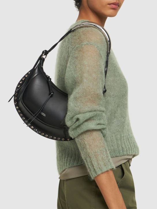 Isabel Marant: Oskan Moon leather shoulder bag - Siyah - women_1 | Luisa Via Roma