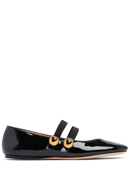 Moschino: Chaussures plates en cuir verni 5 mm - women_0 | Luisa Via Roma