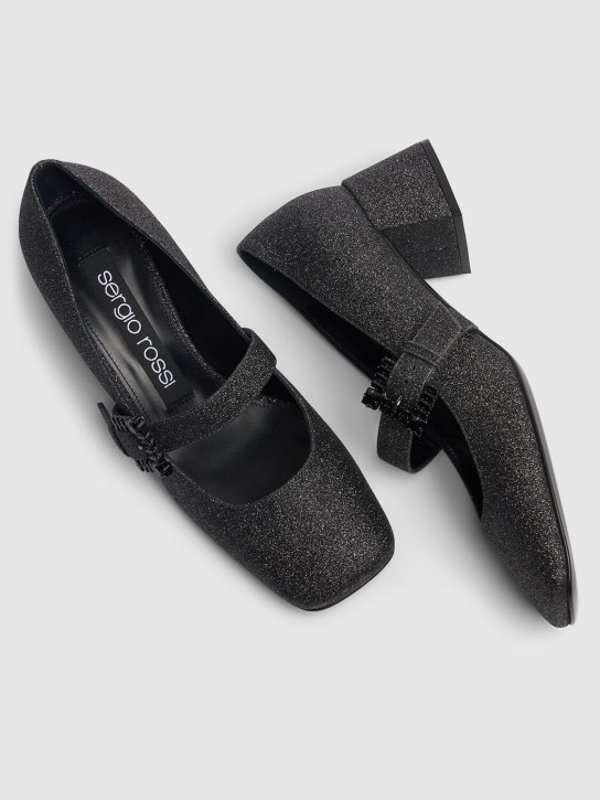 Sergio Rossi: Zapatos de tacón con glitter 45mm - Negro - women_1 | Luisa Via Roma