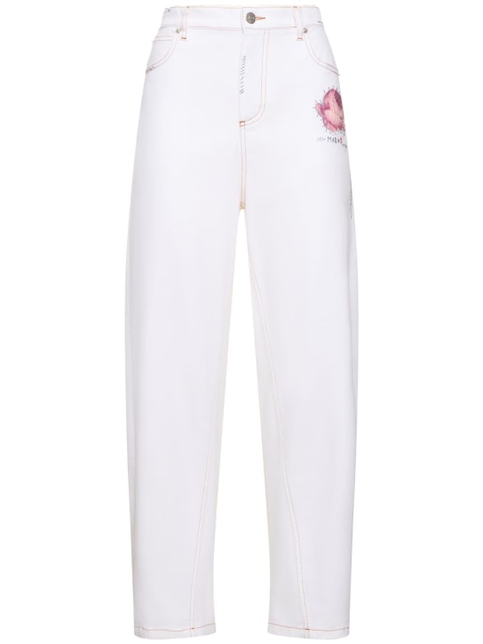 Marni: Stretch denim straight jeans - White - women_0 | Luisa Via Roma