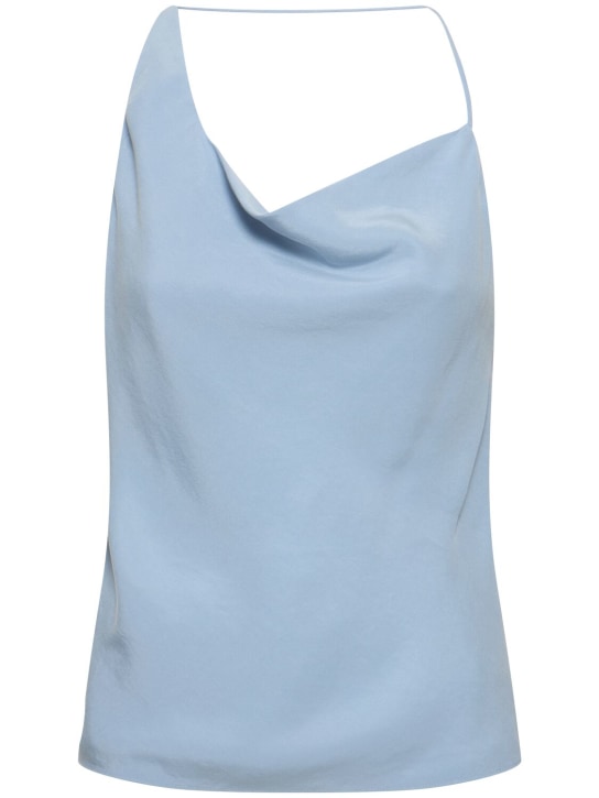 St. Agni: Asymmetric draped top - Mavi - women_0 | Luisa Via Roma