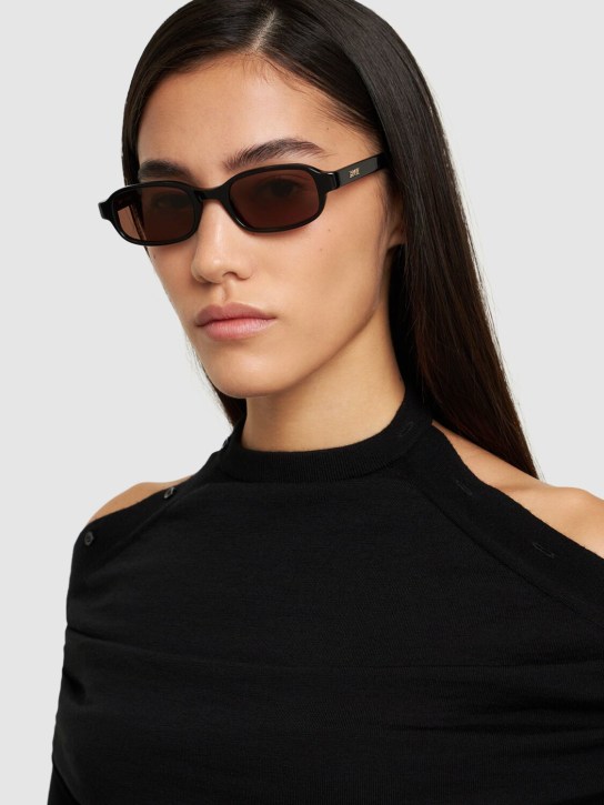 DMY Studios: Margot squared acetate sunglasses - Black/Brown - women_1 | Luisa Via Roma