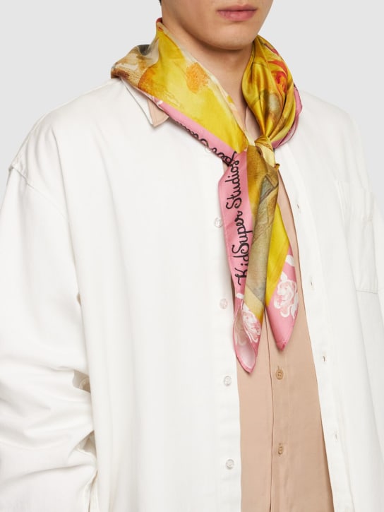 KidSuper Studios: People printed silk satin scarf - men_1 | Luisa Via Roma