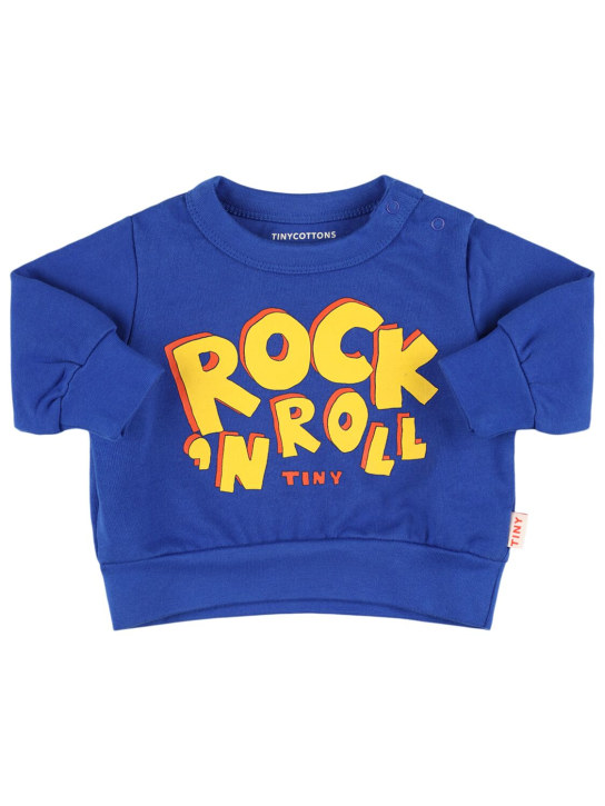Tiny Cottons: Printed organic cotton sweatshirt - Blue - kids-boys_0 | Luisa Via Roma