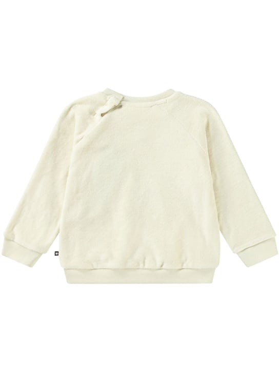 Molo: Organic cotton fleece sweatshirt - White - kids-girls_1 | Luisa Via Roma