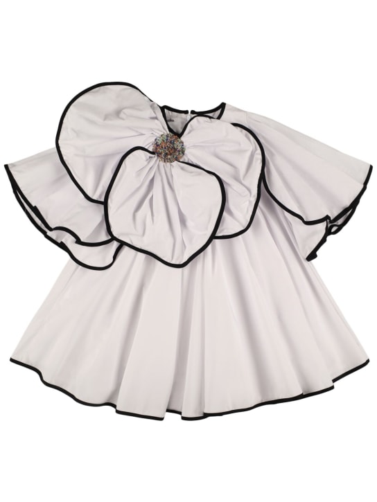 Nikolia: Cotton shirt w/ applique - White - kids-girls_0 | Luisa Via Roma