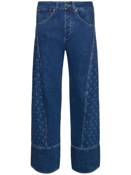 Marine Serre: Jeans aus Lagerbestands-Baumwolldenim - Blau - men_0 | Luisa Via Roma