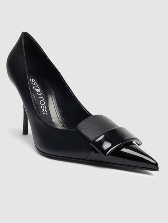 Sergio Rossi: 90毫米皮革高跟鞋 - 黑色 - women_1 | Luisa Via Roma