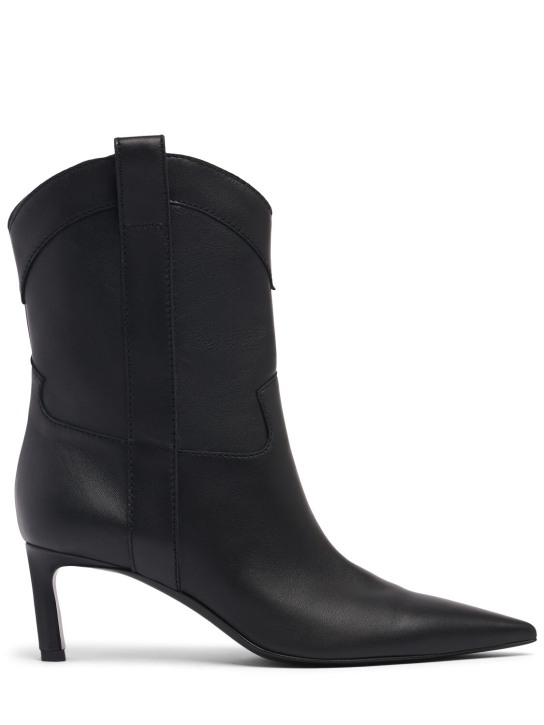 Sergio Rossi: 60mm Leather ankle boots - Black - women_0 | Luisa Via Roma