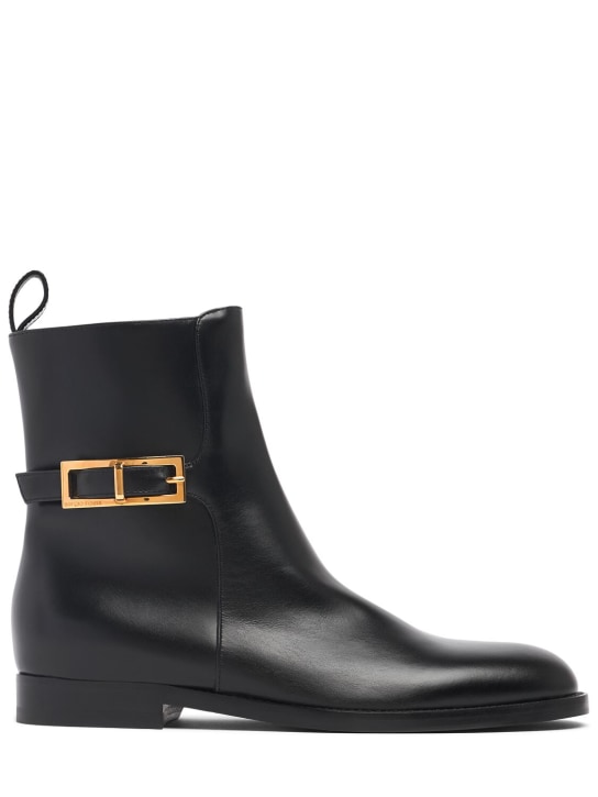 Sergio Rossi: 15mm Leather Chelsea boots - Siyah - women_0 | Luisa Via Roma