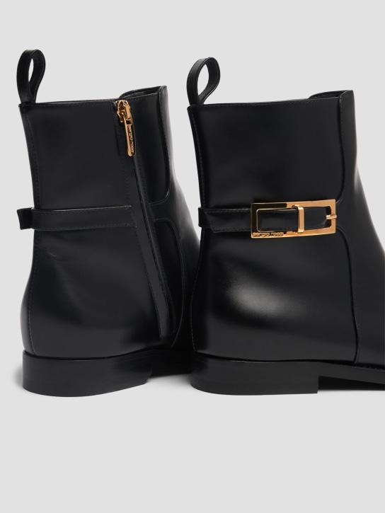 Sergio Rossi: 15mm Leather Chelsea boots - Siyah - women_1 | Luisa Via Roma