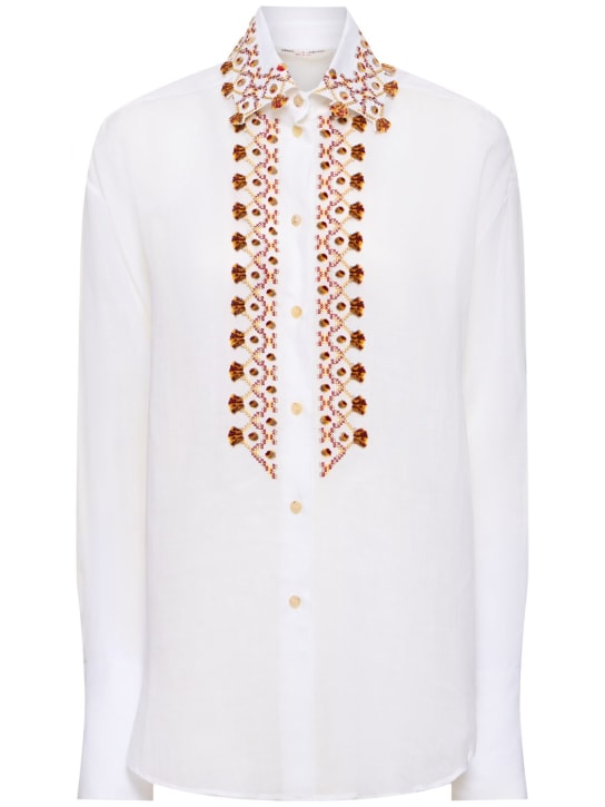 Ermanno Scervino: Embroidered shirt - Beyaz - women_0 | Luisa Via Roma