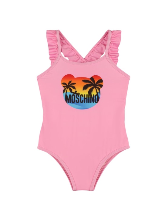 Moschino: Lycra one piece swimsuit - Sweet Pink - kids-girls_0 | Luisa Via Roma